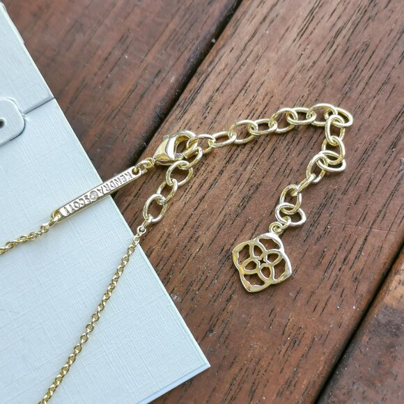 Kendra Scott Lillia Butterfly Necklace. Gold Dichroic Glass - Picture 3 of 3